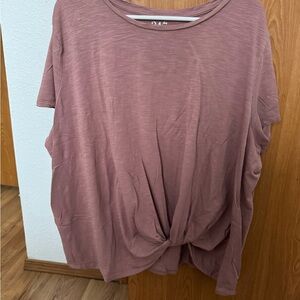 Maurices Dusty Rose Knot Front Tee